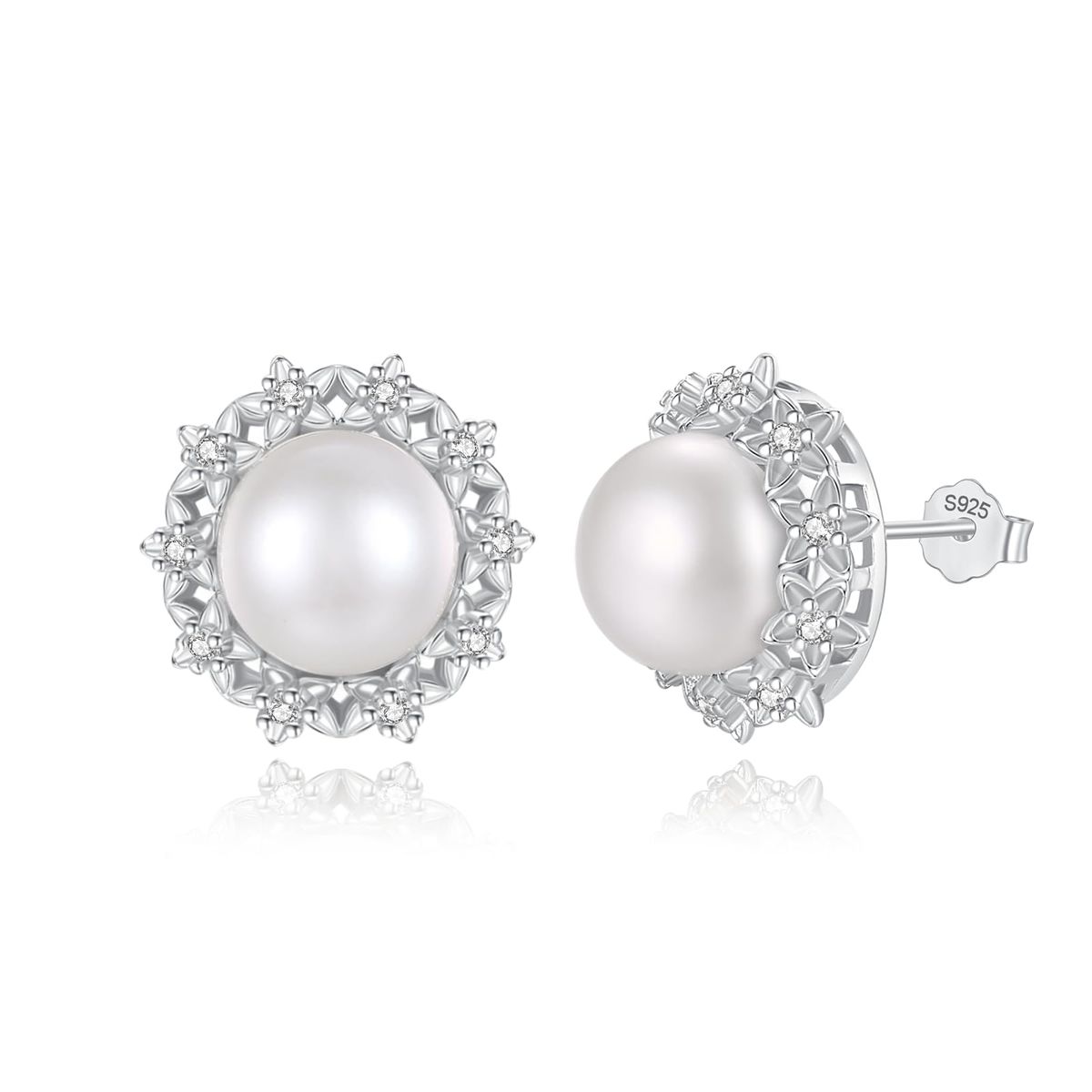 Crystal Pearl Stud Earrings
